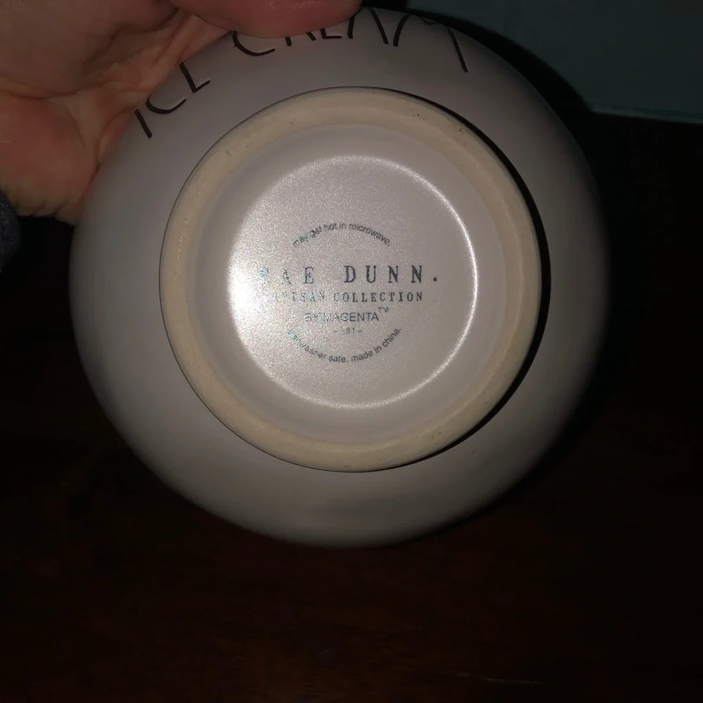 Rae Dunn “ICE CREAM” Text Bowl